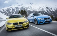 Dynamic Duo: BMW M4 and M3 in a Stunning Alpine Setting