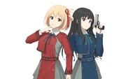 Chisato Nishikigi and Takina Inoue from Lycoris Recoil: A Dynamic Duo