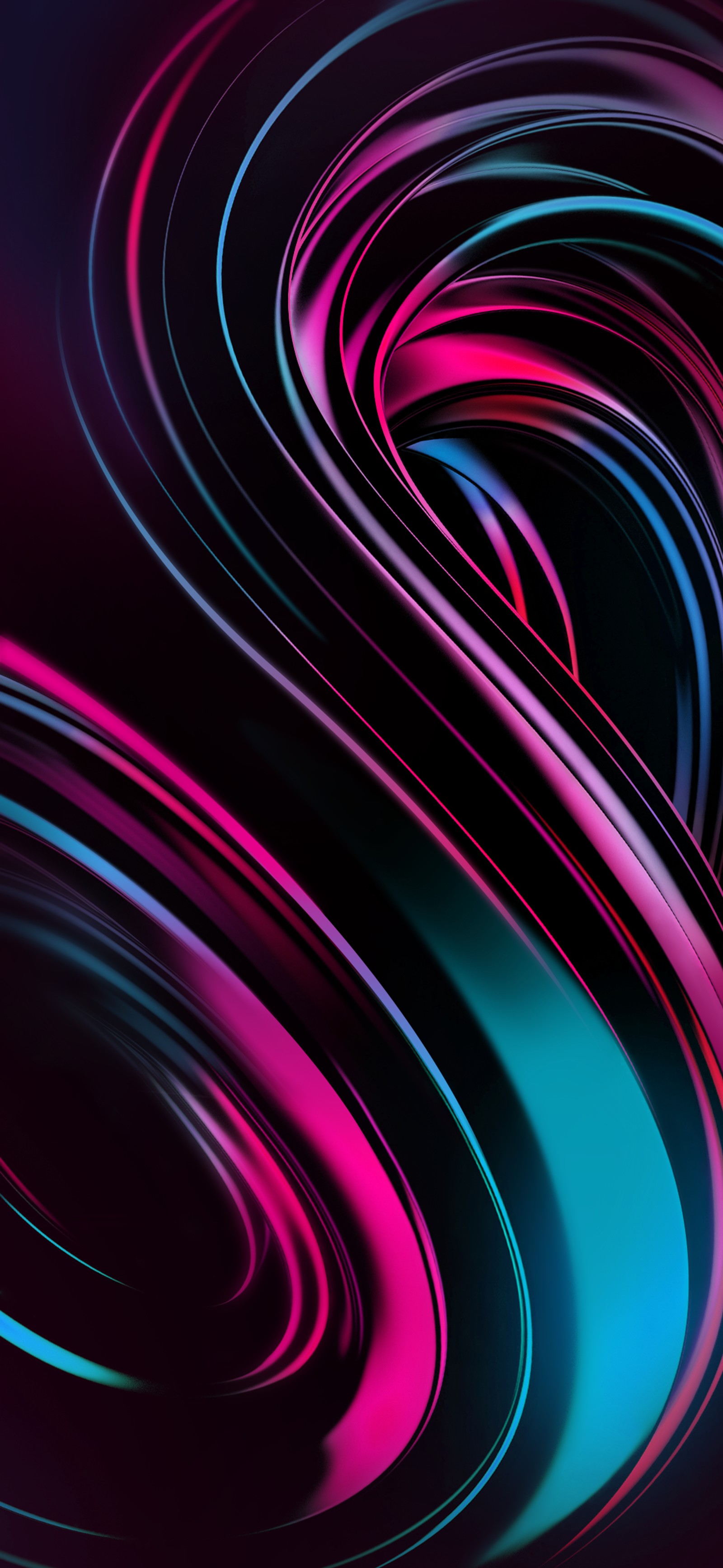 Gros plan d'un tourbillon coloré de lignes sur fond noir (vivo, vivo nex dual display, android, coloré, violet)