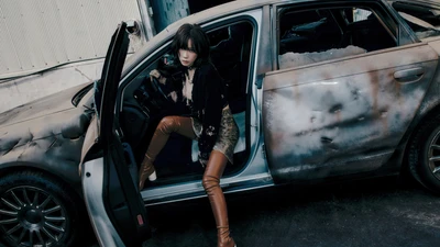 Taeyeon do GOT the Beat: Ícone feroz do K-Pop em ambiente urbano