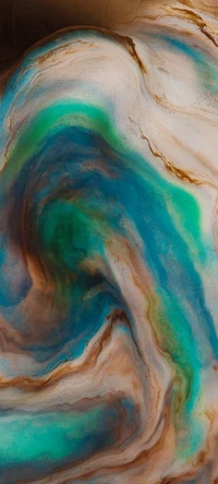 Colorful Abstract Swirl in Turquoise and Aqua Tones