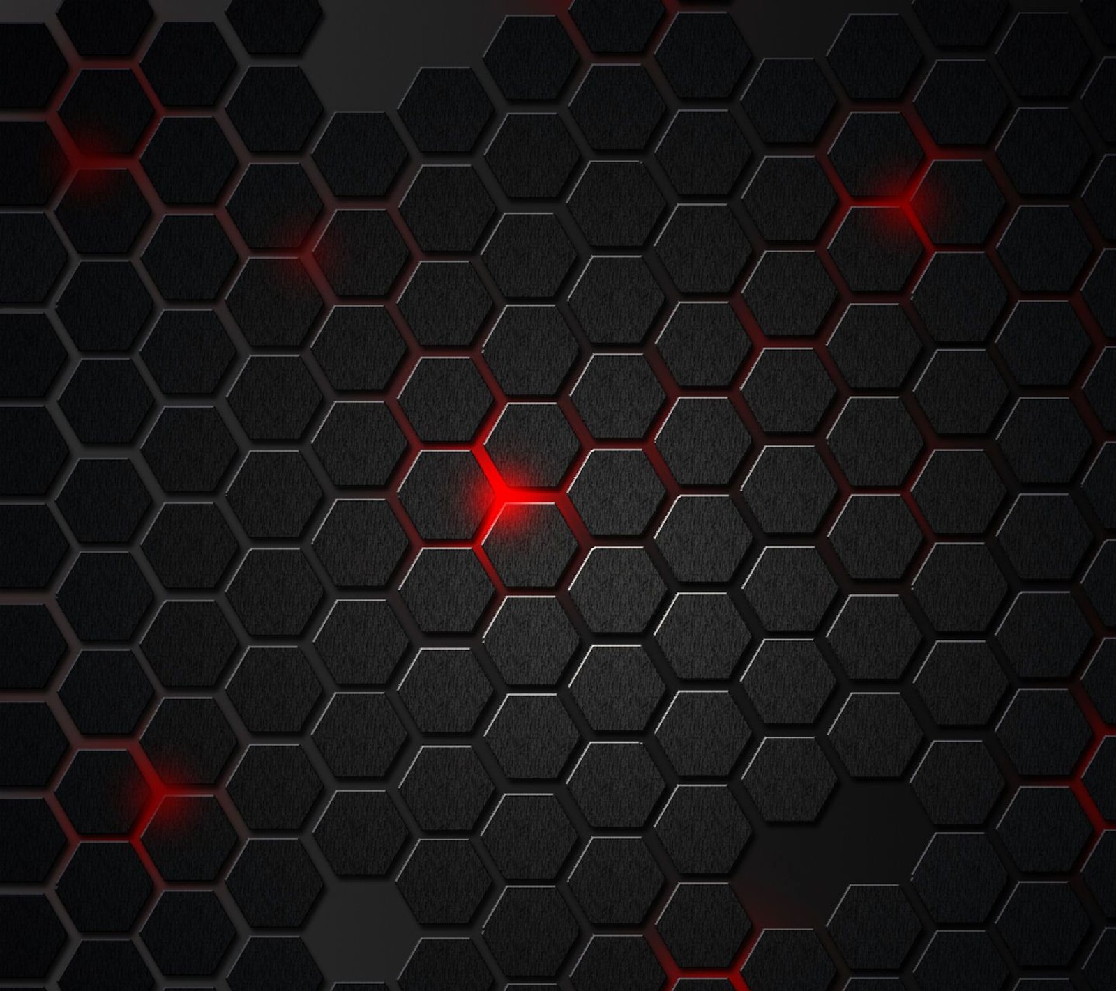 A black and red wallpaper with hexagonals and red lights (aze, baku, black, red)