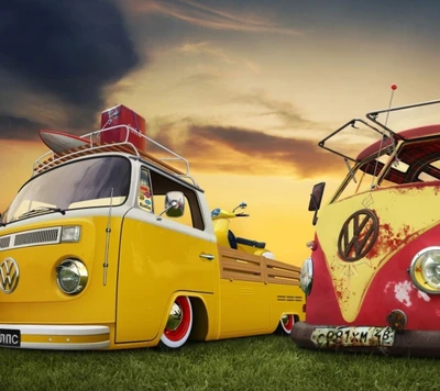 Klassische Volkswagen-Vans: Eine Fusion aus vintage Charme und modernem Stil