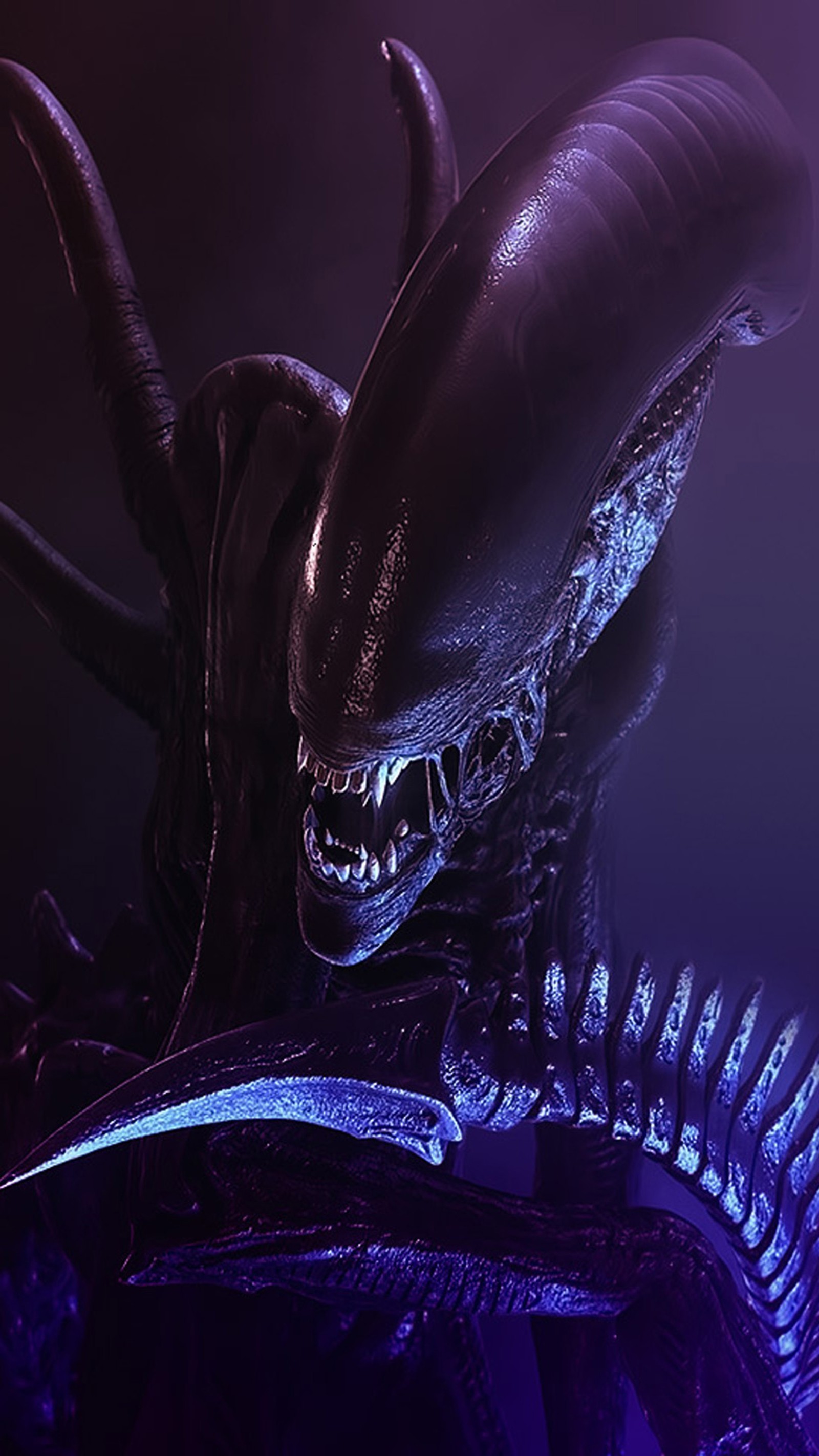 Alien with a large head and sharp teeth (alien, wallpaper)