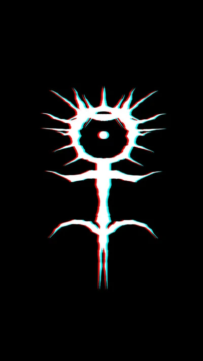 Logo de Ghostemane: Un Símbolo Trap Abstracto en Colores Neón