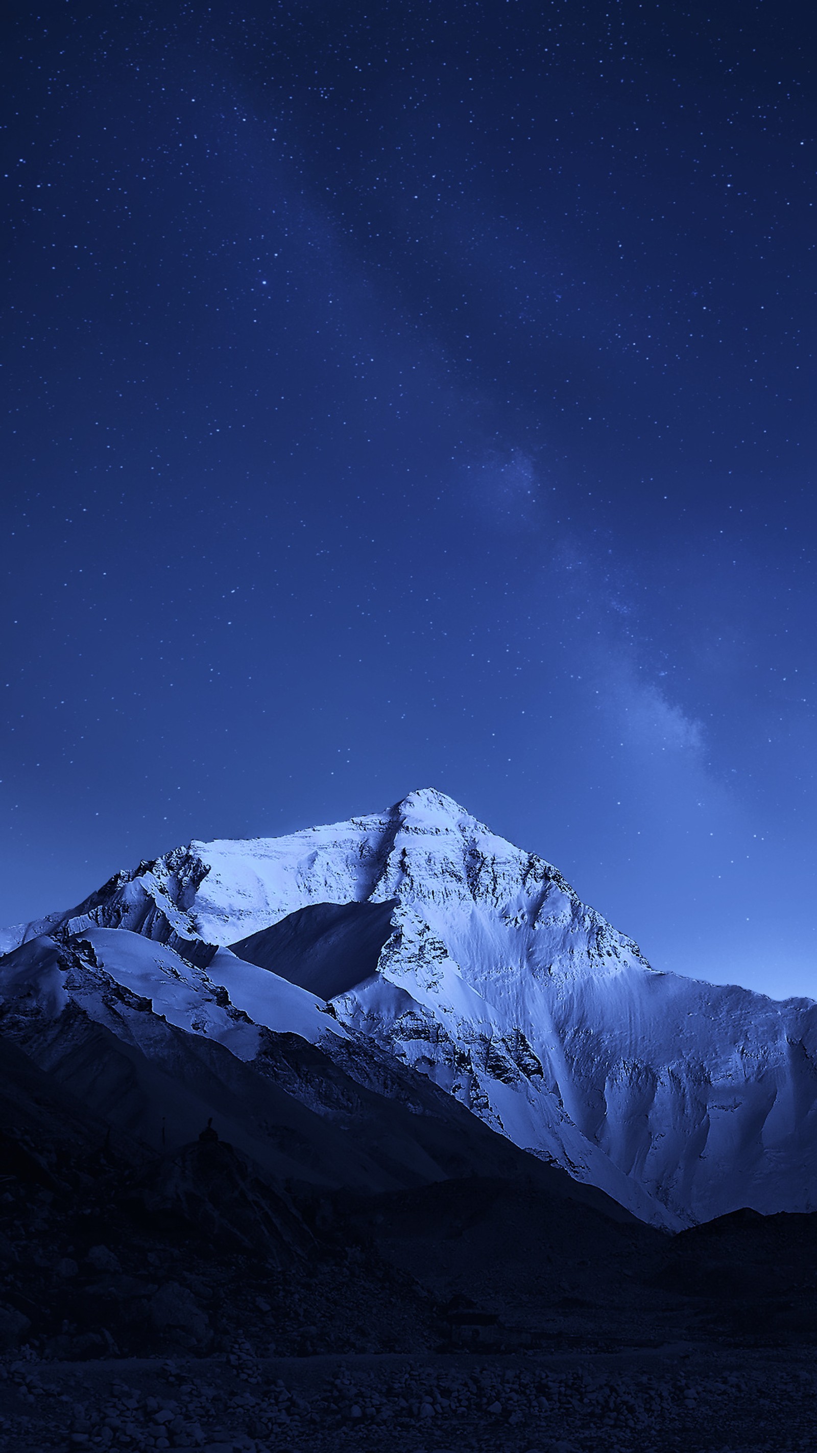 Baixar papel de parede azul, everest, montanha, natureza, noite