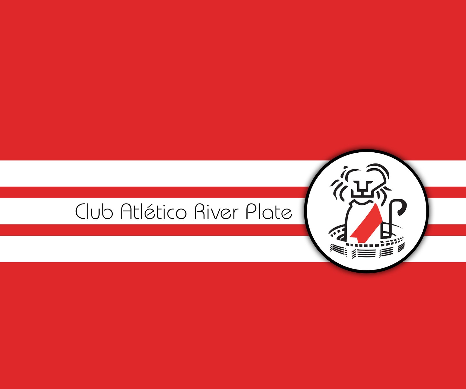 A close up of a red and white striped background with a red and white logo (argentina, escudo, river, river plate)