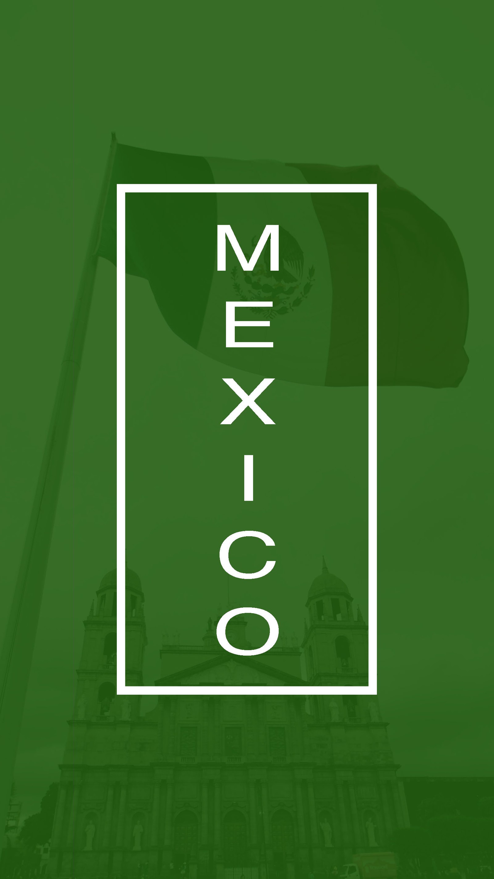 Bandera de méxico con la palabra méxico en un marco cuadrado (el tri, fútbol, futbol, méxico, tricolor)