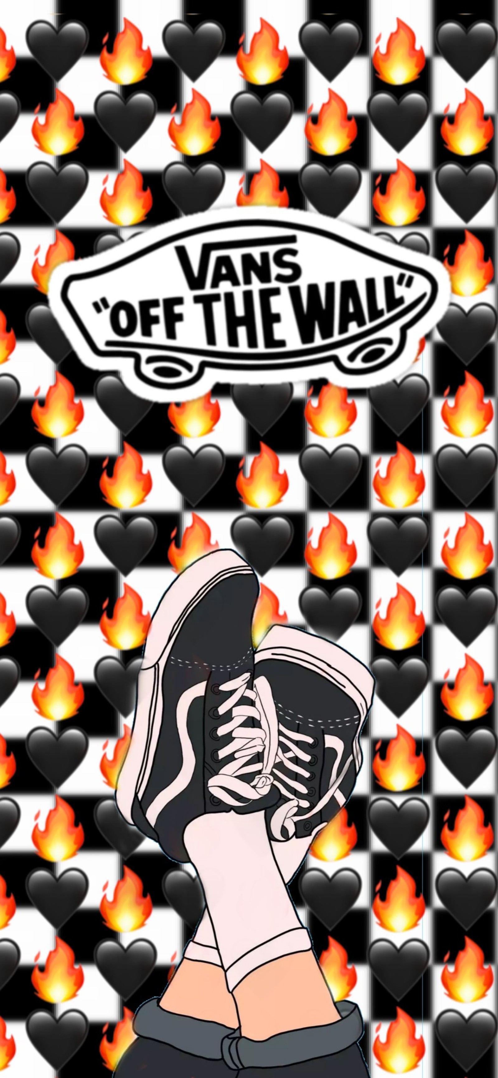 Vans off the wall sur le - mur (esthétique, art, noir, noir et blanc, marques)