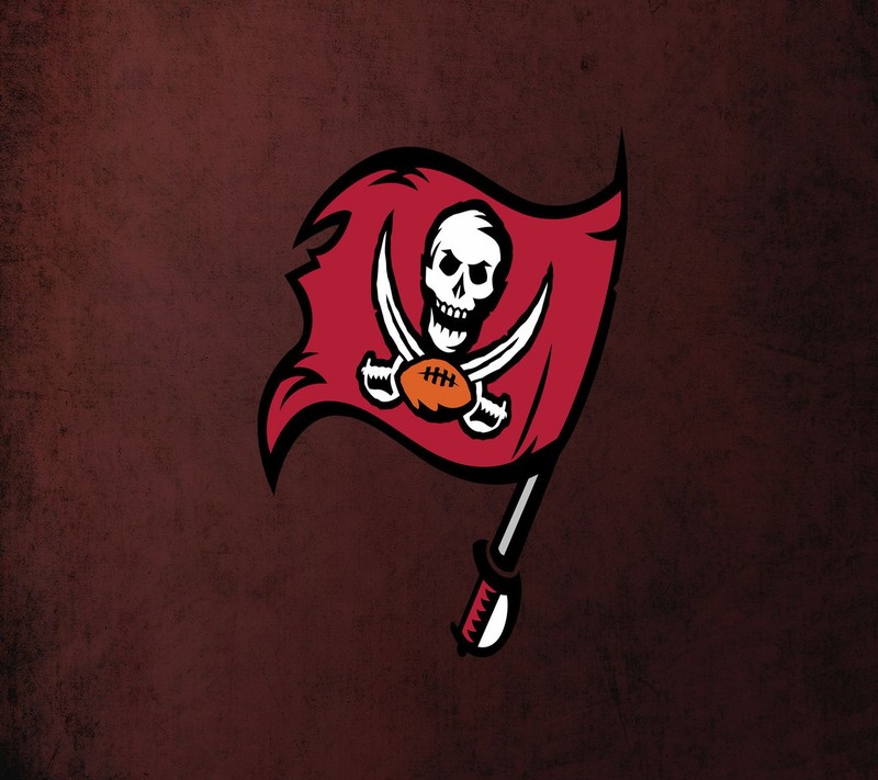 Красный флаг с черепом и костями на нем (nfl, тампа бэй буканирс, tampa bay buccaneers)