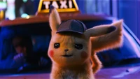 Detective Pikachu: The Iconic Detective in a Taxi Scene