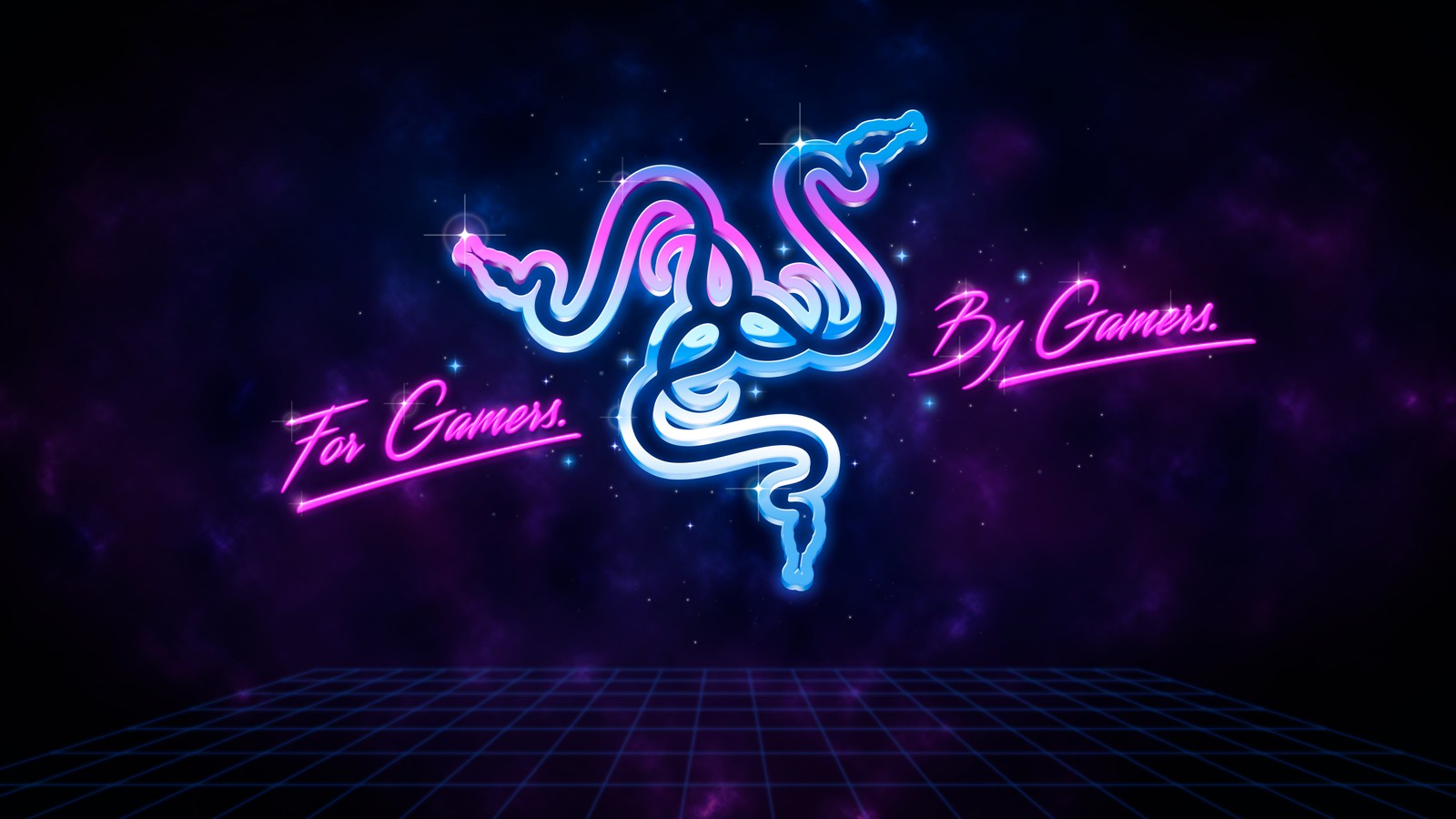 razer, for gamers by gamers, neon logo, technology, games wallpaper