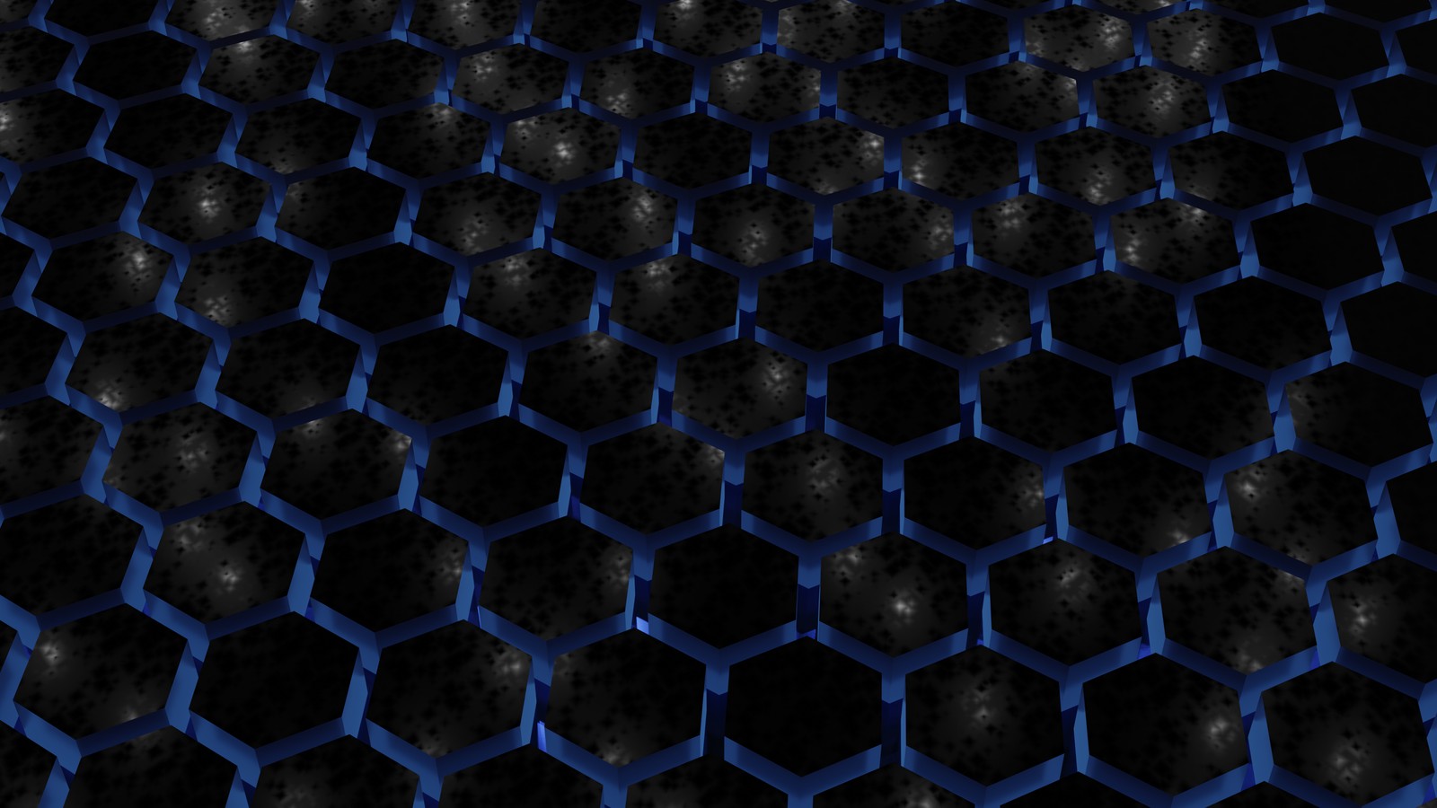 A close up of a blue and black hexagonal pattern (texture, blue, pattern, electric blue, line)