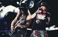 Actuación dinámica de Guns N' Roses en la gira "No en esta vida