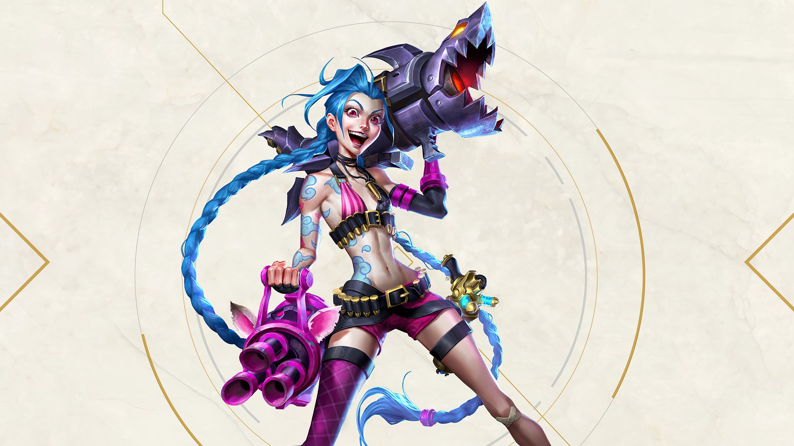 Baixar papel de parede jinx, league of legends, lol, jogo de vídeo