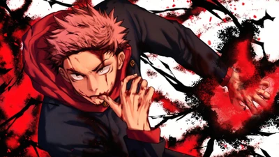 yuji itadori, черный флэш, jujutsu kaisen, аниме, anime