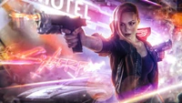 V in Action: Cyberpunk 2077's Fierce Heroine