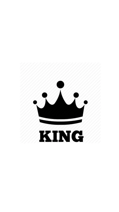 black, king, logo, white