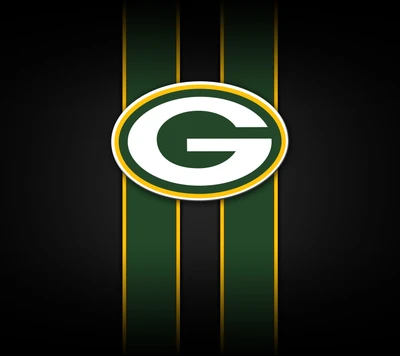 Green Bay Packers Logo on Striped Background