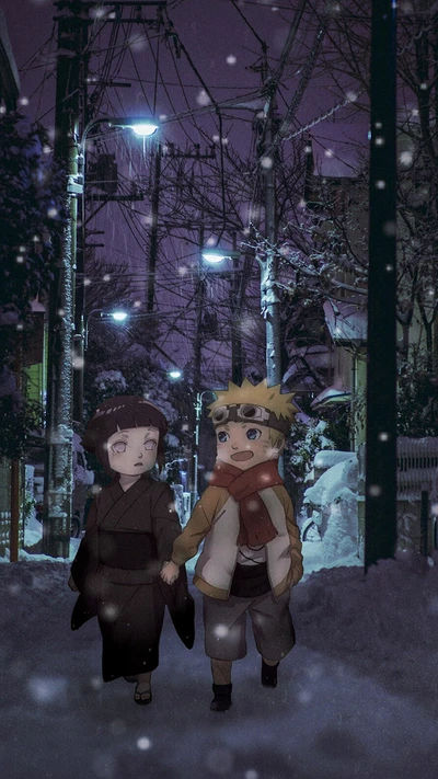 anime, copule, hinata, konoha, paysage