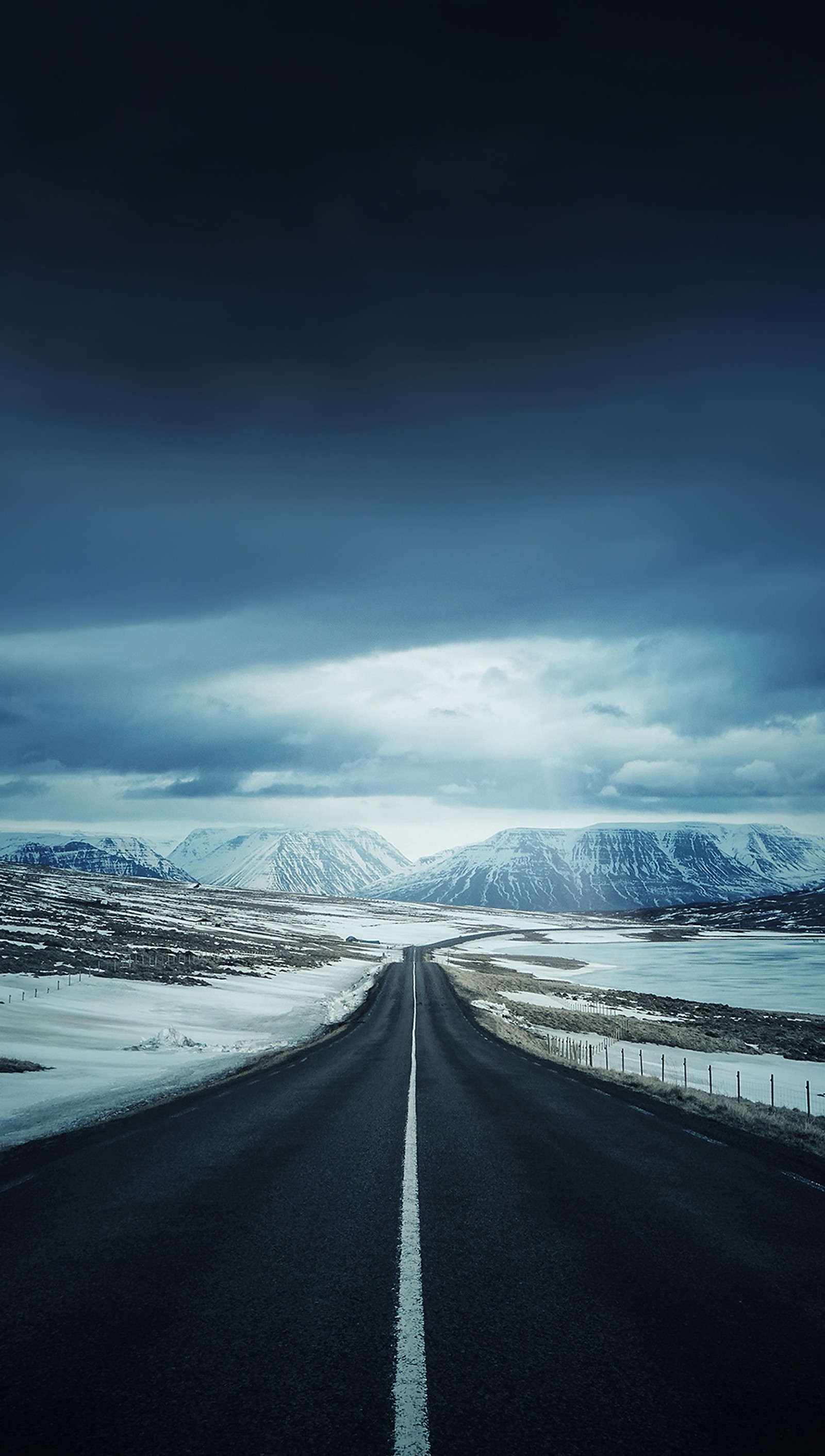 clouds, mountain, road, sky wallpaper