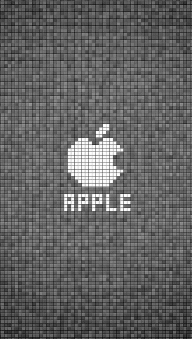 Близкий план пиксельного логотипа apple на черном фоне (яблоко, плитка)