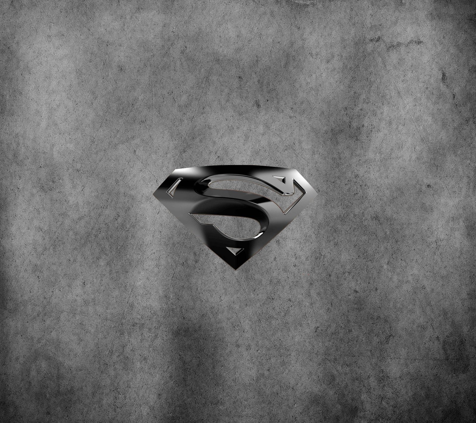 Une photo en noir et blanc d'un logo de super-héros sur un mur en béton (logo, superman)