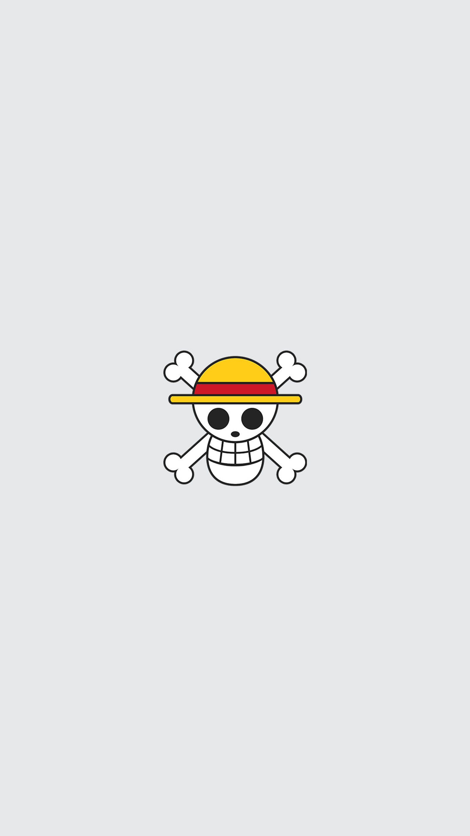 Un esqueleto de dibujos animados en un fondo blanco (plano, logotipo, luffy, minimalista, one piece)