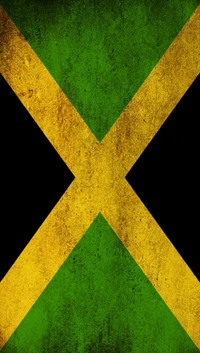 Jamaican Flag with Grunge Texture