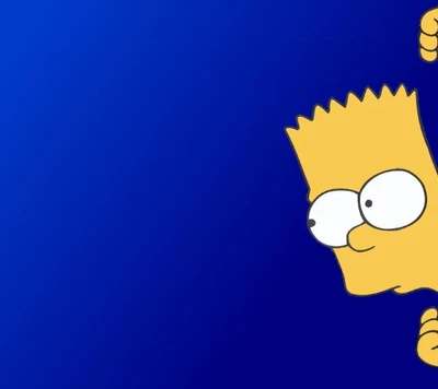 Cartoon Characters from The Simpsons Against a Blue Background