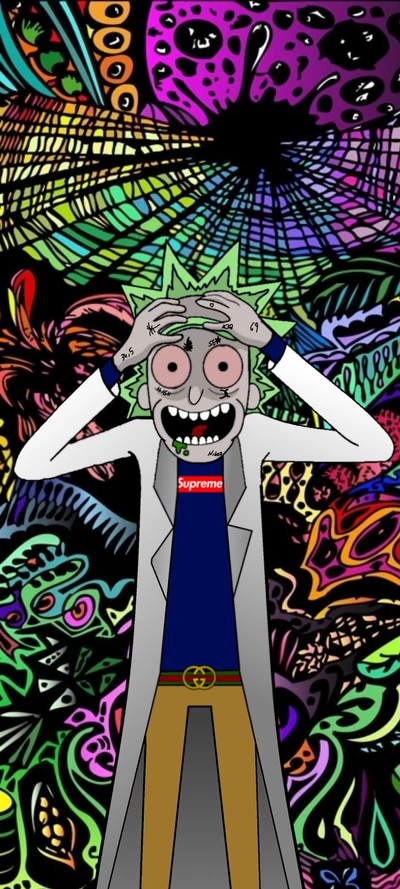 Rick na Supreme: Uma mistura psicodélica de alta moda e loucura