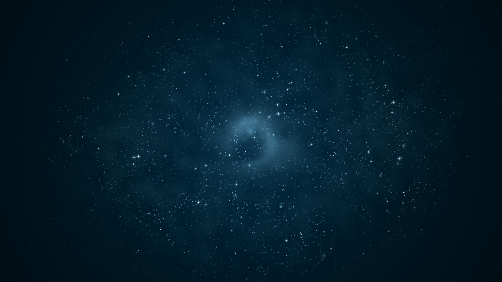 A dark blue background with stars and a spiral (blue, black, atmosphere, astronomical object, night)