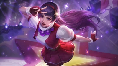 Селена как Афина Асамия в Mobile Legends: Яркая героиня в действии