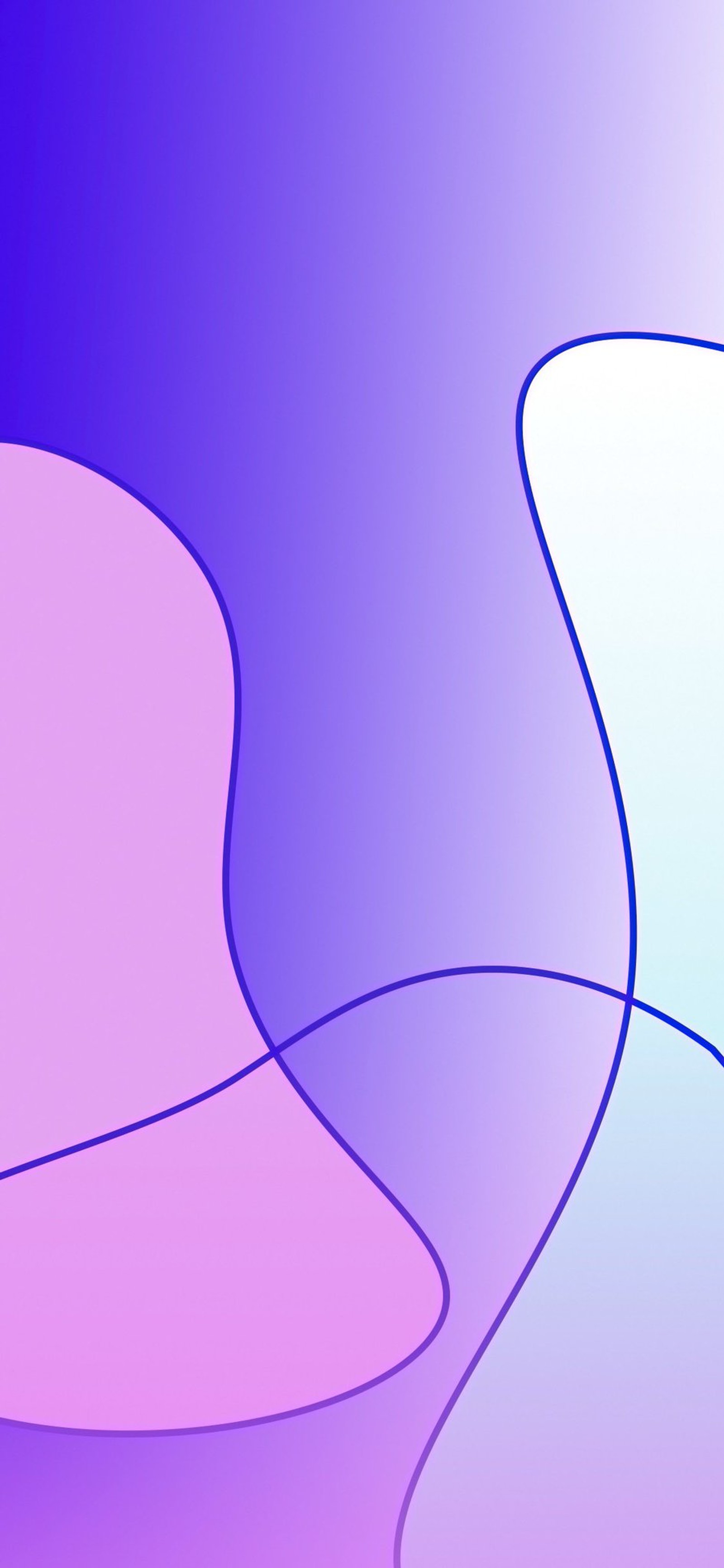 Fond abstrait violet et bleu avec des formes courbes (ios, violet, art, liquide, bleu électrique)