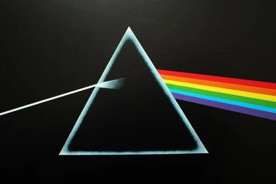 Refracción de prismas: El triángulo icónico y el espectro de 'The Dark Side of the Moon