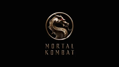 Эмблема Mortal Kombat с символом дракона в круглом дизайне