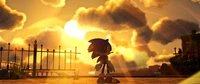 Sonic el Erizo Contra un Atardecer Dramático