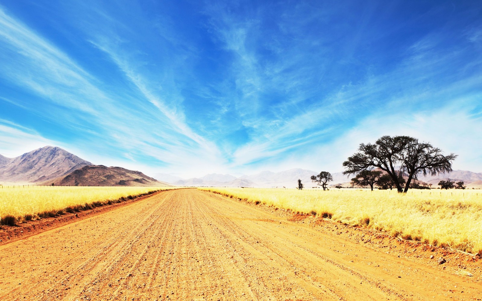 road, cloud, dirt road, horizon, television Download Wallpaper