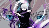 satoru gojo, jujutsu kaisen, sorcery fight, 呪術廻戦, anime wallpaper