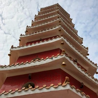 chinese architecture, architecture, red, roof, place of worship