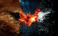 Explosive Transformation: The Dark Knight's Iconic Symbol Amidst Flames and Shadows