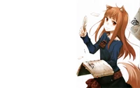 spice and wolf, manga, illustration, gray wolf, fan art wallpaper