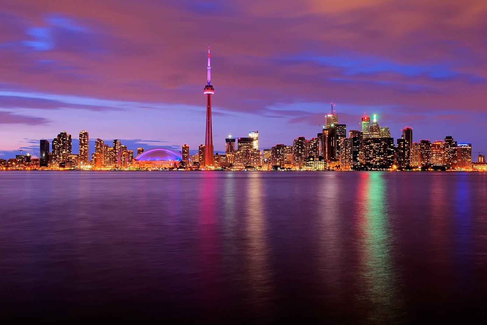 cn tower, city, cityscape, skyline, landmark Download Wallpaper