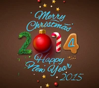 Merry Christmas 2014 and Happy New Year 2015 Celebration Decor