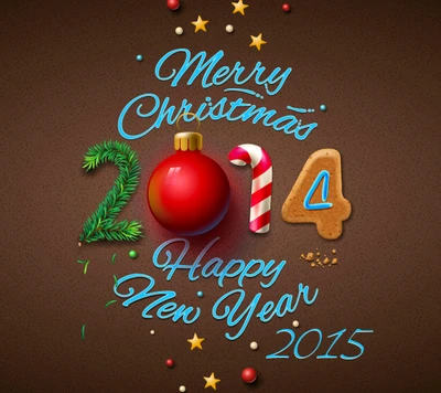 Merry Christmas 2014 and Happy New Year 2015 Celebration Decor