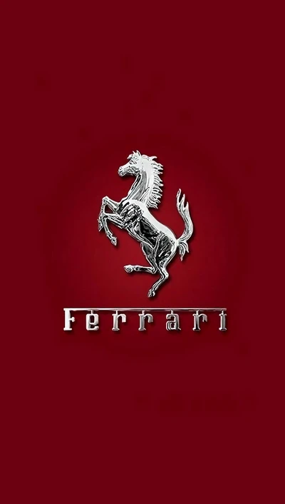 Logotipo da Ferrari em um fundo vermelho intenso