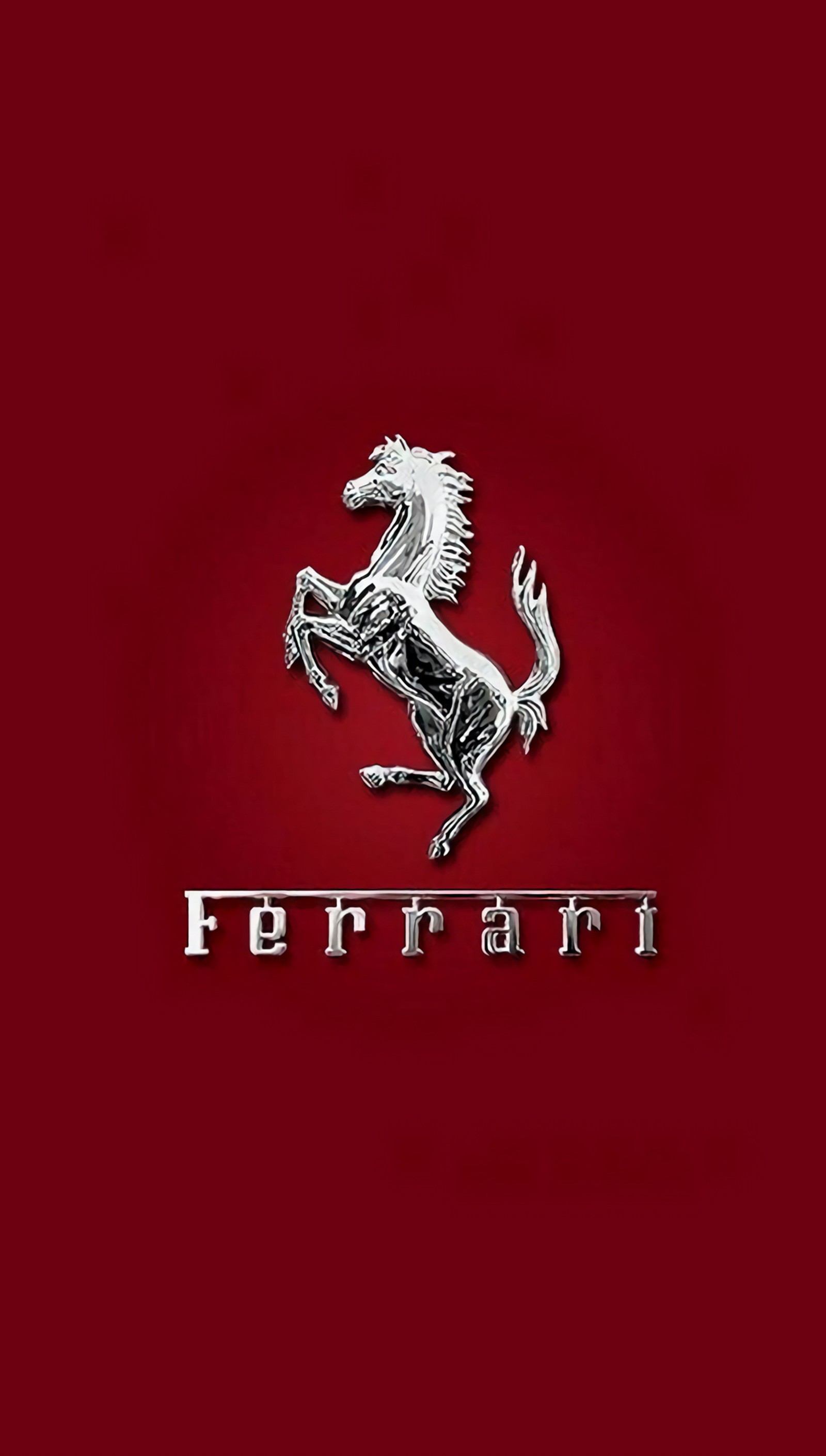 Logo de ferrari sobre un fondo rojo (coche, logotipo)