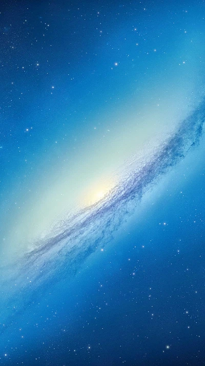 Vibrant Blue Galaxy in Deep Space