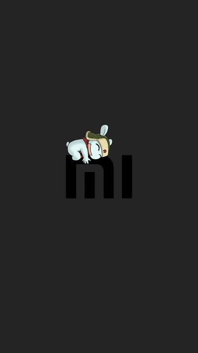 Sleeping Bunny Mascot on Dark Background