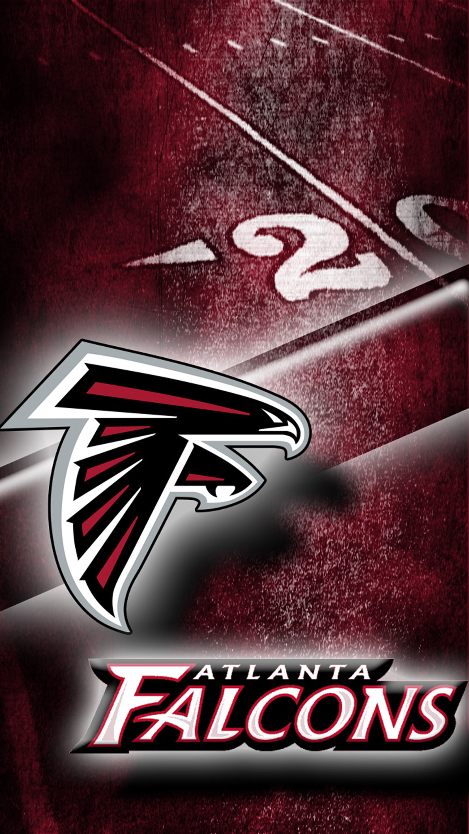 Logotipo da equipe de futebol atlanta falcons em um fundo vermelho (futebol, nfl)